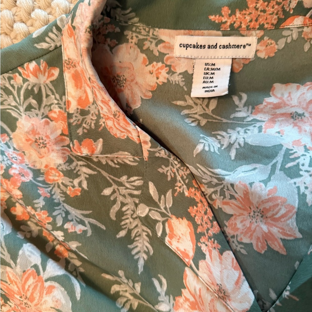 Cupcakes & Cashmere Green and Pink Floral Pajama Set - Picture 2 of 2